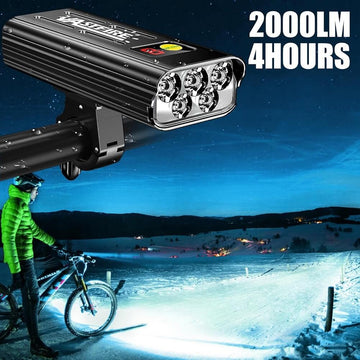 VASTFIRE Aluminum Bicycle Light Rechargeable for Night Riding, Aluminum Mounts Waterproof Front & Back USB-C Rechargeable Bicycle Light, EBike Headlight with 5 LEDs & 5 Modes. 5200mAh Battery - Imported from UK